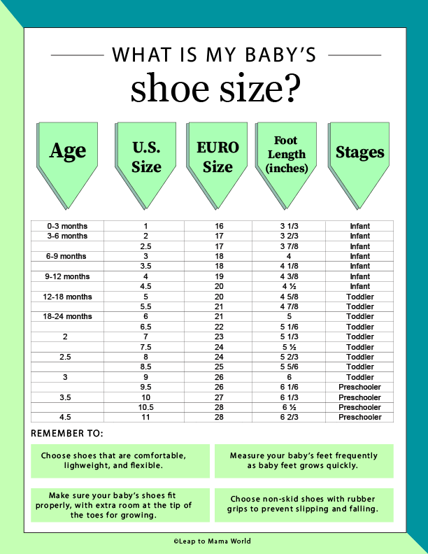 11cm in baby shoe size